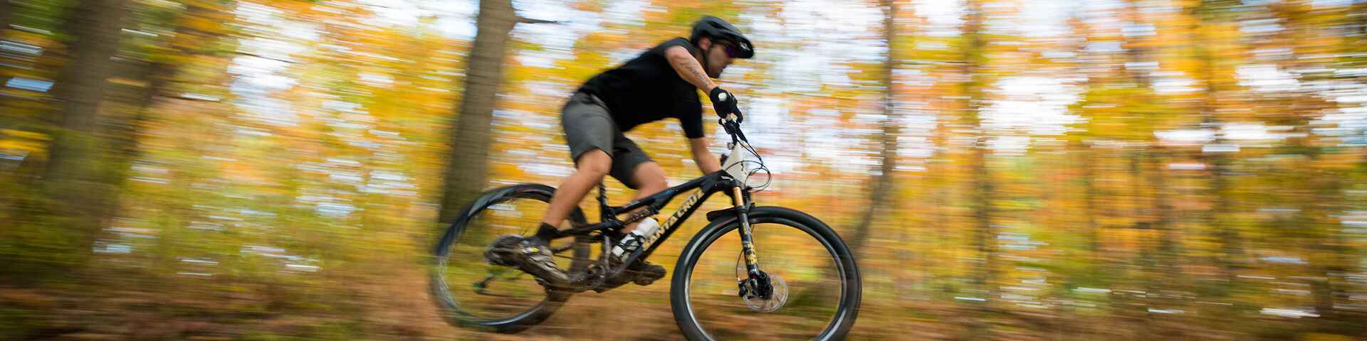 Person biking on mountain