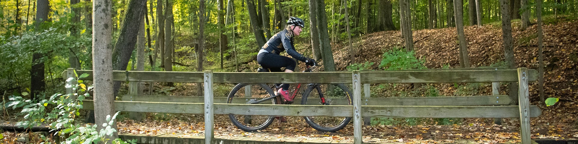Woman riding bike