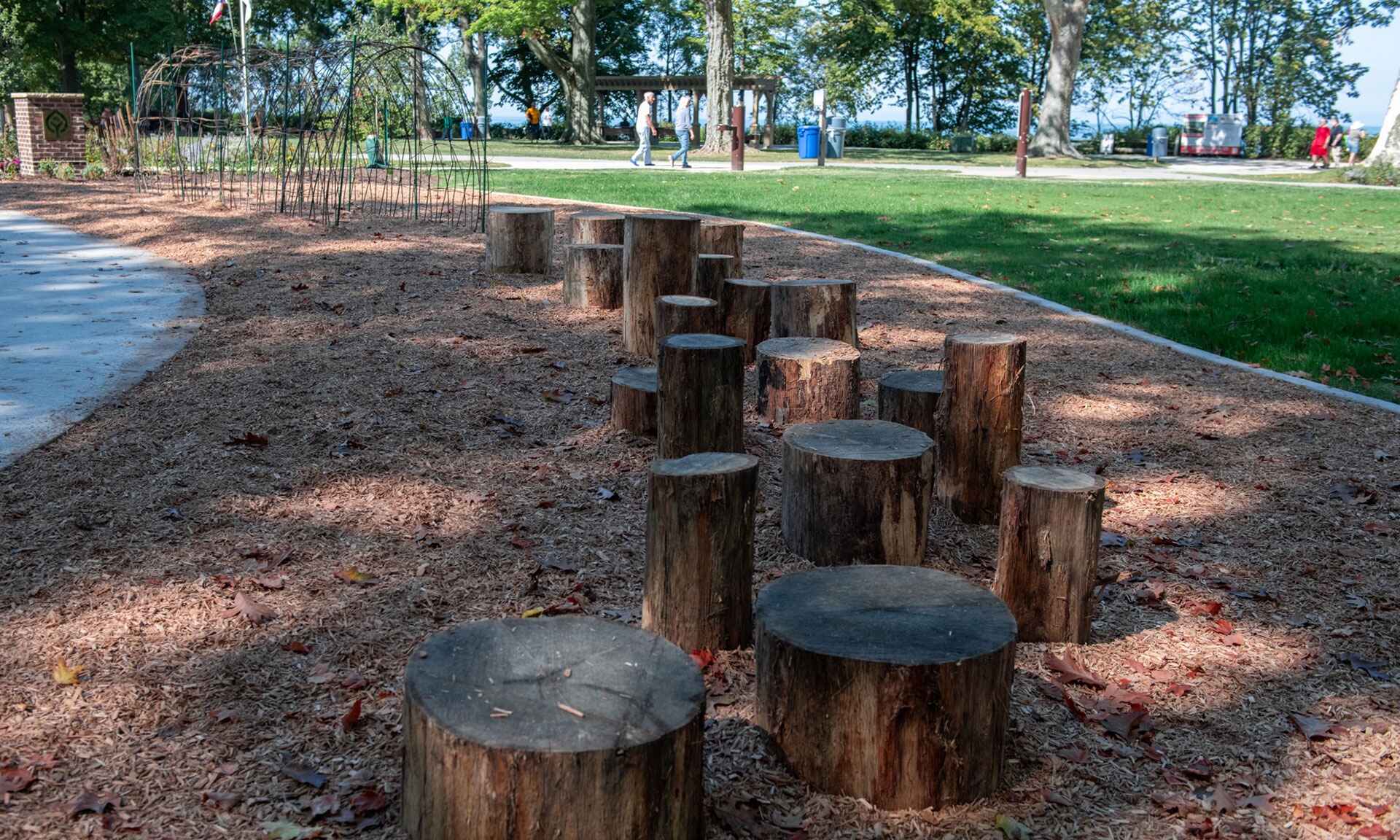 Playground with tree trunks