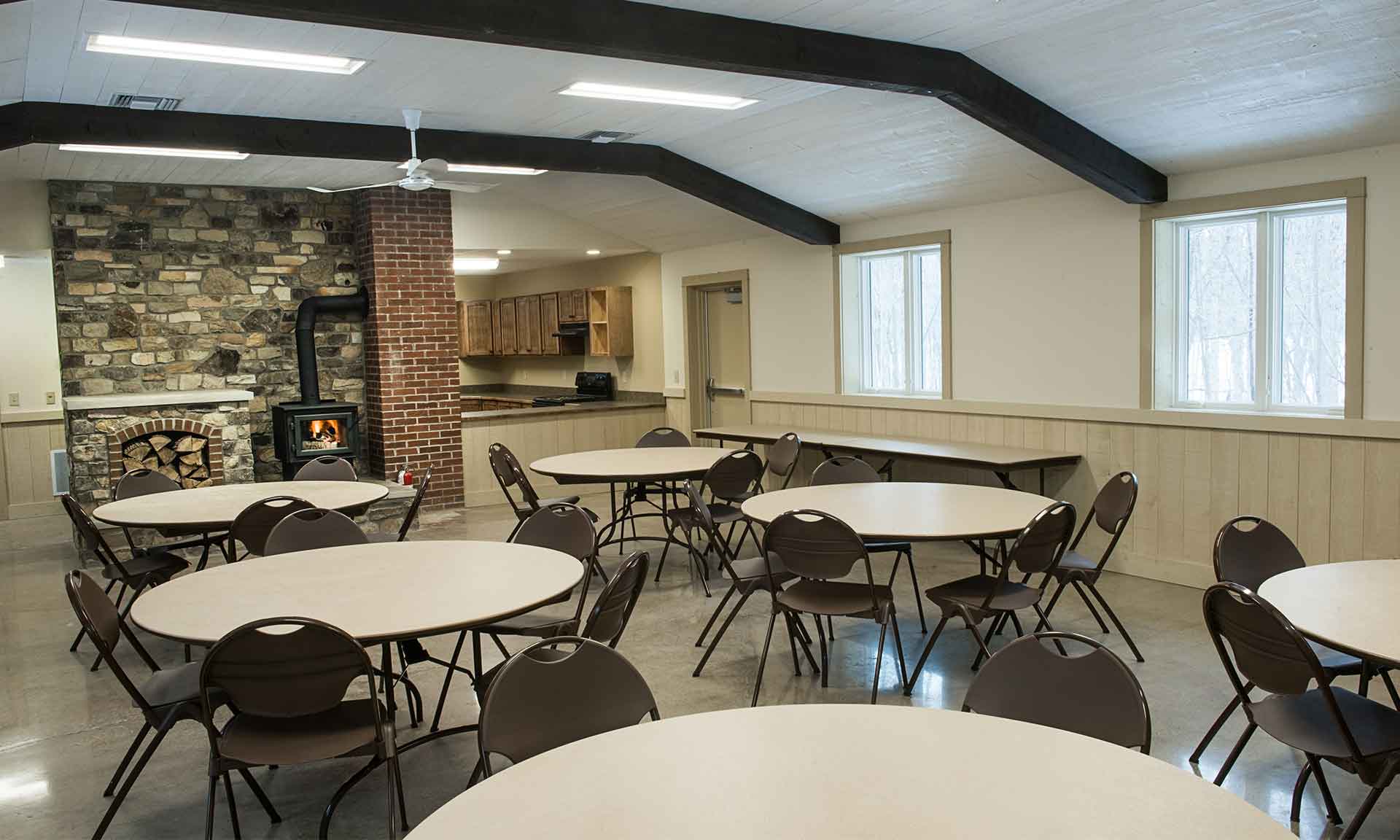 Room with tables and chairs