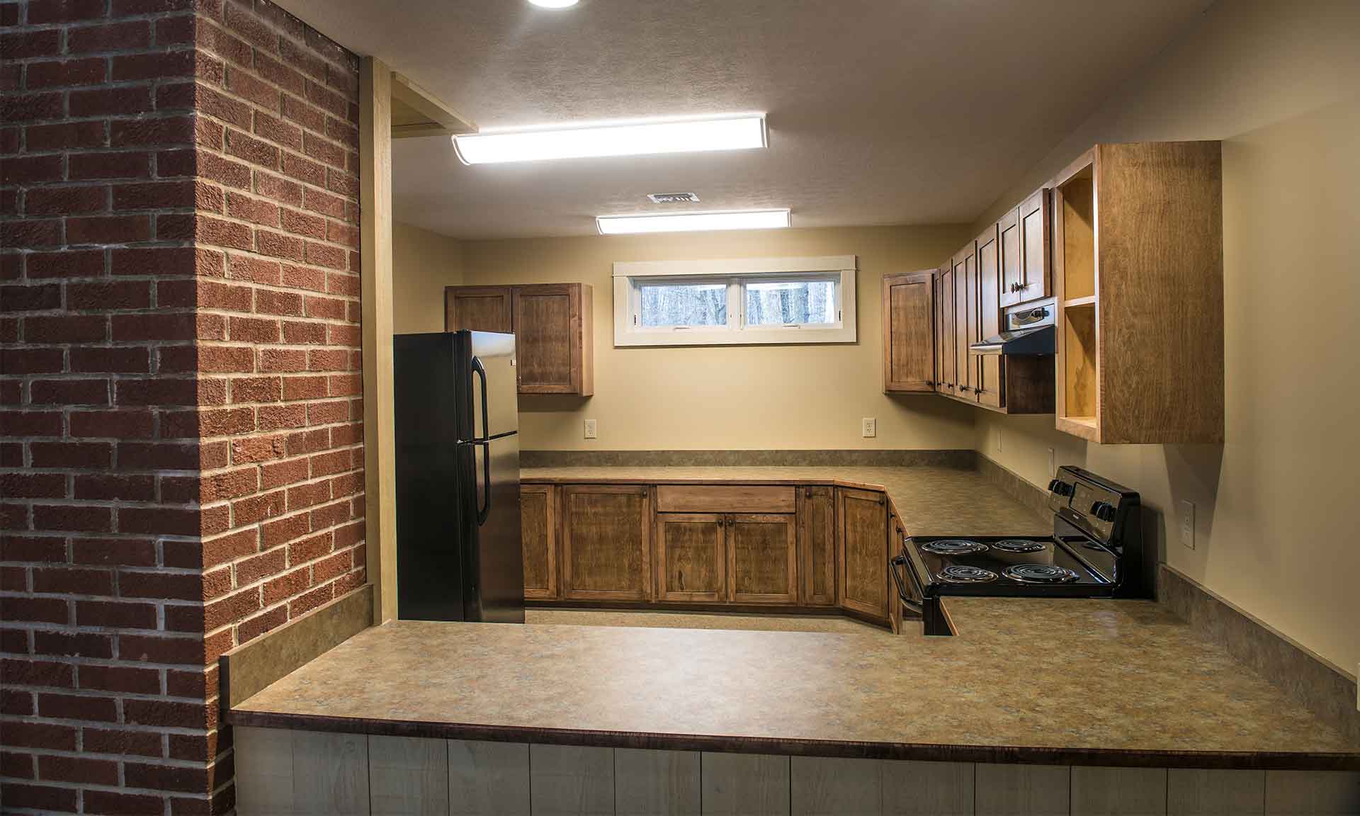 Kitchen with cabinets and a sink