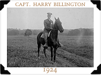 Captain Harry Billington, on a horse, 1924